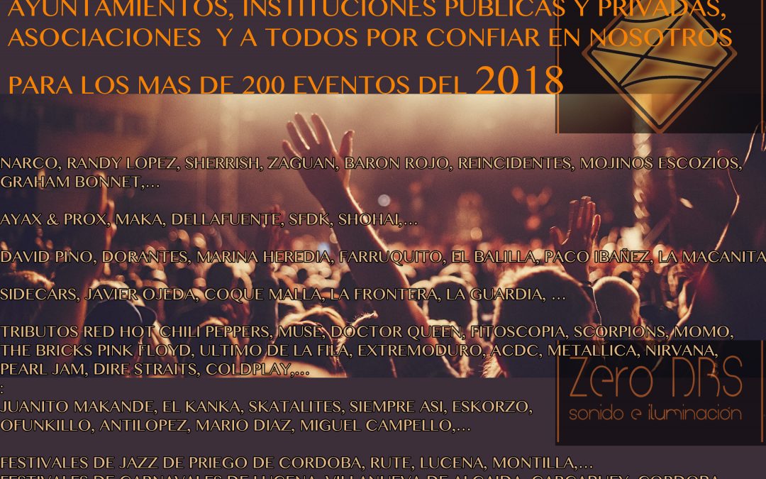 MAS DE 200 EVENTOS EN DIRECTO EN 2018!!!